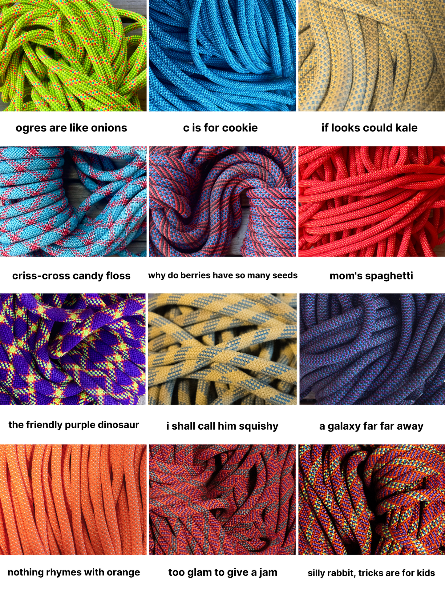 climbing rope colour thumbnails